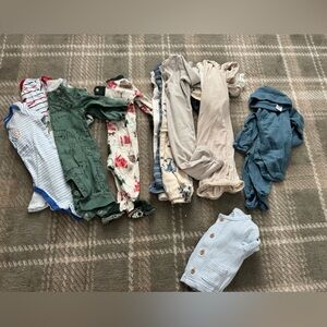 Carter’s newborn baby boy gown and outfit clothing lot